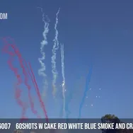 60Shots W Cake Red White Blue Smoke and Crackling Cake — Day Time Fireworks