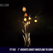 1" 49Shots Ghost whistling to chrysanthemum — Aerial Cake
