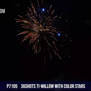 36Shots Ti-Golden Willow with Color Dahlia — Aerial Cake